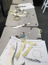 Materials during experimentation