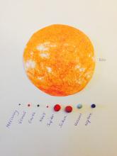 10cm diameter Sun, and modelling clay planets to scale