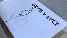 face drawn while looking in the mirror