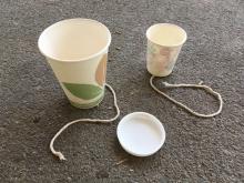 Laughing cups of different sizes, with water tray