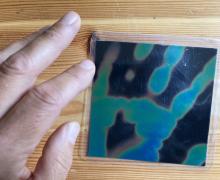 Hand print on a laminated heat sheet