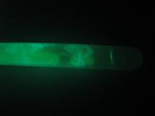 swirl of fluorescence inside a glowstick