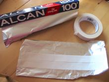 Making wires 1: masking tape strips on aluminum foil