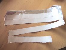 Making wires 2: tear the tape/foil strips apart