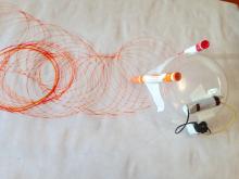 art with motor spindle as a leg