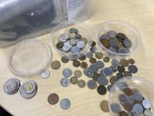 Coins from different countries to use for the activity