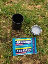Materials: film canister, Alka seltzer tabs (and water)