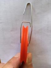 Pulley with holder made from a large paperclip