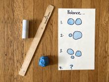 Paint stick balance point materials and instructions