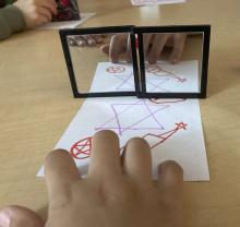 Mirrors opened flat behave like one mirror