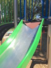 Slide with cloth pieces to test friction