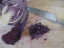 Cut up red cabbage - larger pieces are fine