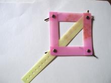 A square shape with a cross piece to become two triangles is sturdy