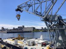 composite pulleys in shipyard